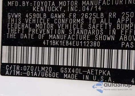 2014 Toyota Avalon Limited из США, поврежденный, VIN 4T1BK1EB4EU112380